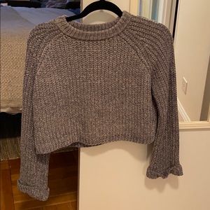 LF Alot Grey Cropped Sweater